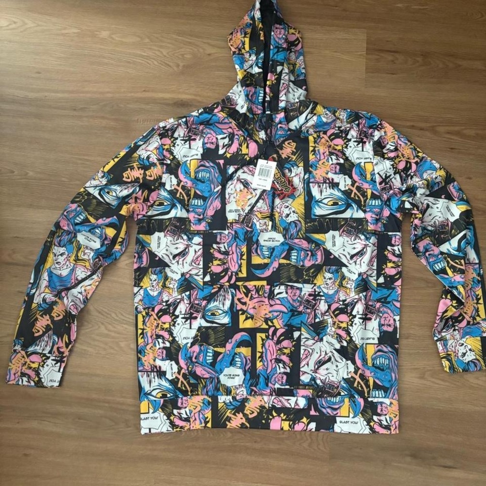 Comic Graphic All Over Print Hoodie – Size Large – Brand New w/ Tags